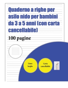 Image for Quaderno a righe per asilo nido per bambini da 3 a 5 anni (con carta cancellabile)