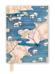 Japanese Woodblock: Cottages with Rivers & Cherry Blossoms (Foiled Journal)