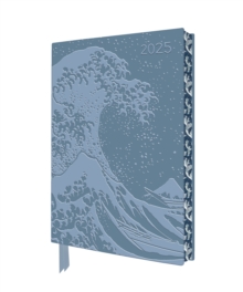 Image for Katsushika Hokusai: The Great Wave 2025 Artisan Art Vegan Leather Diary Planner - Page to View with Notes
