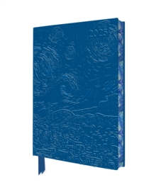 Image for Vincent van Gogh: The Starry Night 2025 Artisan Art Vegan Leather Diary Planner - Page to View with Notes