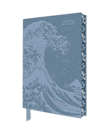 Katsushika Hokusai: The Great Wave 2026 Artisan Art Vegan Leather Diary Planner - Page to View with Notes