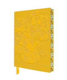 Image for Vincent van Gogh: Sunflowers 2026 Artisan Art Vegan Leather Diary Planner - Page to View with Notes