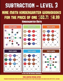 Image for Kindergarten Math (Kindergarten Subtraction/Taking Away Level 3) : 30 full color preschool/kindergarten subtraction worksheets (includes 8 printable kindergarten PDF books worth $60.71)
