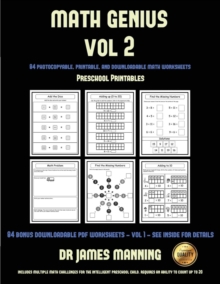 Image for Preschool Printables (Math Genius Vol 2) : This book is designed for preschool teachers to challenge more able preschool students: Fully copyable, printable, and downloadable