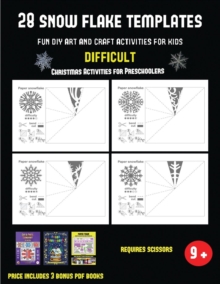 Image for Christmas Activities for Preschoolers (28 snowflake templates - Fun DIY art and craft activities for kids - Difficult)