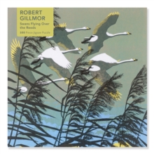 Adult Jigsaw Puzzle Robert Gillmor: Swans Flying over the Reeds (500 pieces): 500-Piece Jigsaw Puzzles