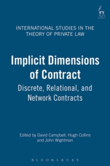 Image for Implicit dimensions of contract  : discrete, relational and network contracts