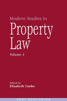 Image for Modern Studies in Property Law - Volume 4