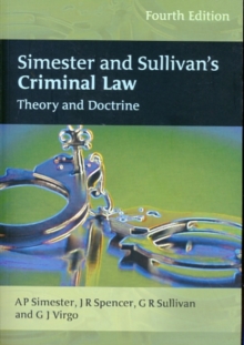 Image for Simester and Sullivan's Criminal Law