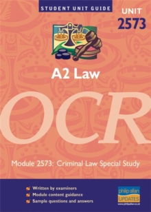Image for A2 Law Unit 2573 OCR : Criminal Law Special Study