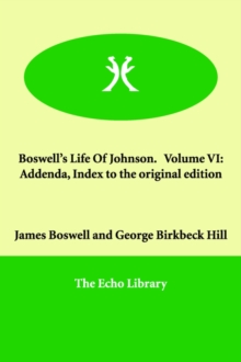 Image for Boswell's Life Of Johnson. Volume VI