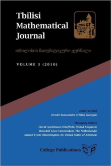 Image for Tbilisi Mathematical Journal Volume 3 (2010)