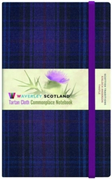 WAVERLEY THISTLE TARTAN CLOTH HARDBACK LARGE COMMONPLACE NOTEBOOK/JOURNAL