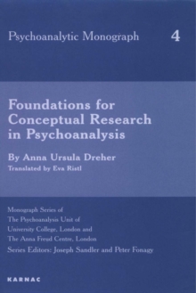 Image for Foundations for conceptual research in psychoanalysis