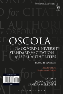 Image for OSCOLA  : Oxford University Standard for Citation of Legal Authorities