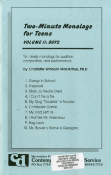 Image for Two Ten-minute Monologues for Teenage Boys