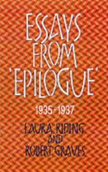Image for Essays from "Epilogue", 1935-1937