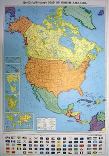 "Daily Telegraph" North America Political Wall Map