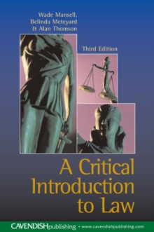 Image for Critical Introduction to Law