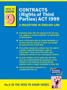 Image for Contracts (Rights of Third Parties) Act 1999