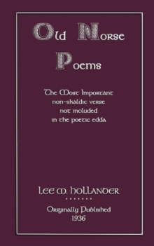 Image for Old Norse Poems : The Most Important Non-Skladic Verse Not Included in the Poetic Edda