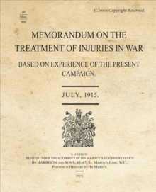 Image for Memorandum - Treatment of Injuries in War