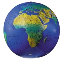 Image for 12" Dark Blue Topographical Inflatable Globe