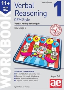 Image for 11+ Verbal Reasoning Year 3/4 CEM Style Workbook 1 : Verbal Ability Technique