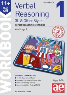 Image for 11+ Verbal Reasoning Year 4/5 GL & Other Styles Workbook 1 : Verbal Reasoning Technique
