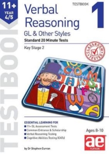 Image for 11+ Verbal Reasoning Year 4/5 GL & Other Styles Testbook 1 : Standard 20 Minute Tests