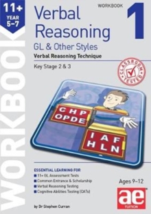 Image for 11+ Verbal Reasoning Year 5-7 GL & Other Styles Workbook 1 : Verbal Reasoning Technique