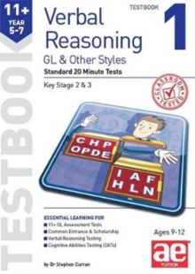 Image for 11+ Verbal Reasoning Year 5-7 GL & Other Styles Testbook 1 : Standard 20 Minute Tests