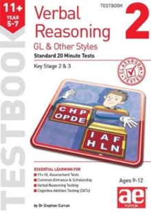 Image for 11+ Verbal Reasoning Year 5-7 GL & Other Styles Testbook 2 : Standard 20 Minute Tests