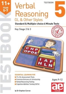 Image for 11+ Verbal Reasoning Year 5-7 GL & Other Styles Testbook 5 : Standard & Multiple-choice 6 Minute Tests