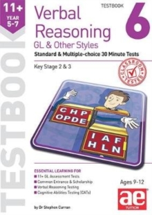 Image for 11+ Verbal Reasoning Year 5-7 GL & Other Styles Testbook 6 : Standard & Multiple-choice 30 Minute Tests