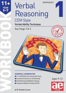 Image for 11+ Verbal Reasoning Year 5-7 CEM Style Workbook 1 : Verbal Ability Technique