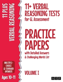 Image for 11+ Verbal Reasoning Tests for GL Assessment Practice Papers with Detailed Answers & Challenging Words List : Volume I (Ages 10-11)