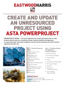 Image for Create and Update an Unresourced Project Using Asta Powerproject
