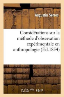 Image for Considerations Sur La Methode d'Observation Experimentale En Anthropologie