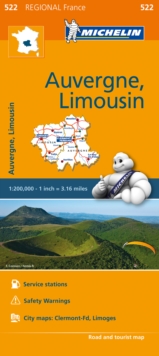 Image for Auvergne Limousin - Michelin Regional Map 522