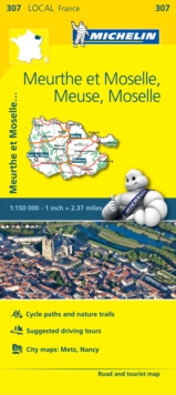Meuse, Meurthe-et-Moselle, Moselle, - Michelin Local Map 307