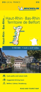 Image for Bas-Rhin, Haut-Rhin, Territoire de Belfort - Michelin Local Map 315