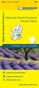 Alpes-de-Haute-Provence, Hautes-Alpes - Michelin Local Map 334