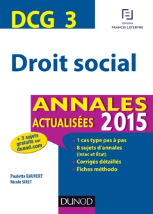 Image for DCG 3 - Droit Social 2015: Annales Actualisees