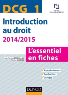 Image for Introduction au droit [electronic resource] :  l'essentiel en fiches DCG 1 /  Jean-François Bocquillon, Martine Mariage. 