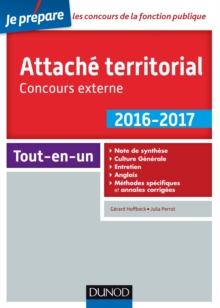 Image for Attache Territorial 2016-2017 - Concours Externe - 2E Ed: Categorie A