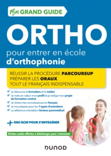 Image for Mon Grand Guide Ortho 2022-23 Pour Entrer En Ecole D'orthophonie: Reussir La Procedure Parcours Sup