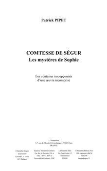 Image for Comtesse de segur: les mysteres de sophi.