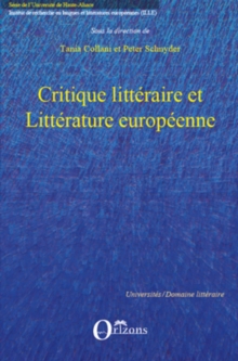 Image for Critique litteraire et litterature europeenne.