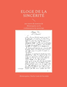 Image for Eloge de la sincerite